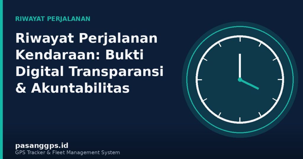 Ilustrasi riwayat perjalanan kendaraan sebagai bukti digital transparansi - PasangGps.id